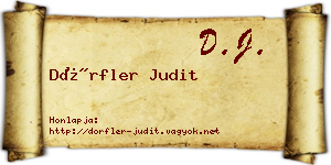 Dörfler Judit névjegykártya