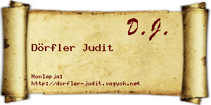 Dörfler Judit névjegykártya